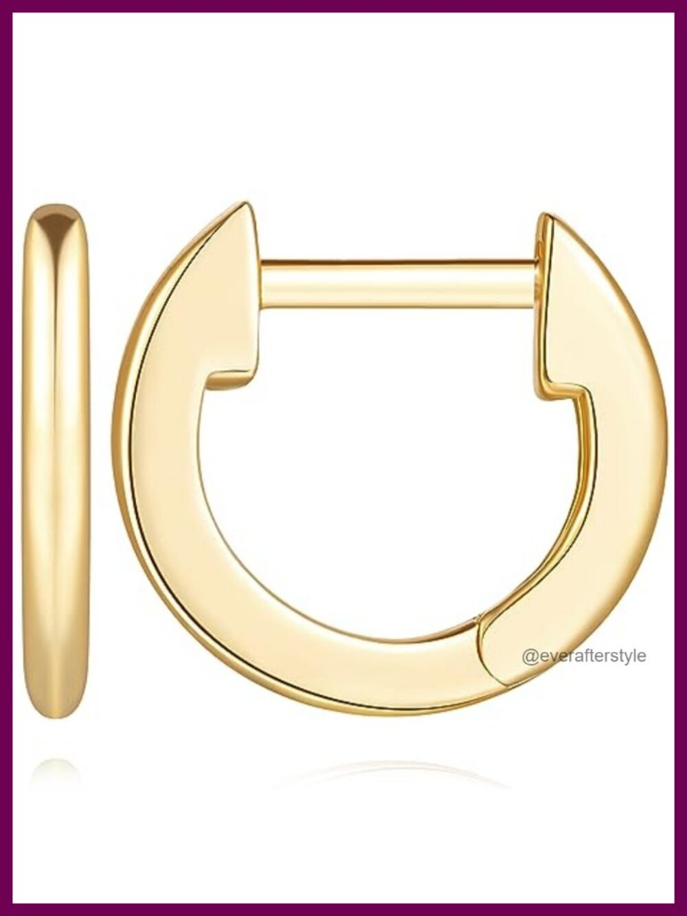 14K Gold Plated Small Huggie Hoop Earrings for Women Secure Cuff Close